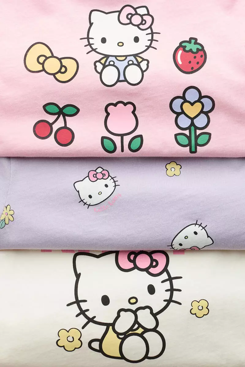 3-pack printed cotton T-shirts