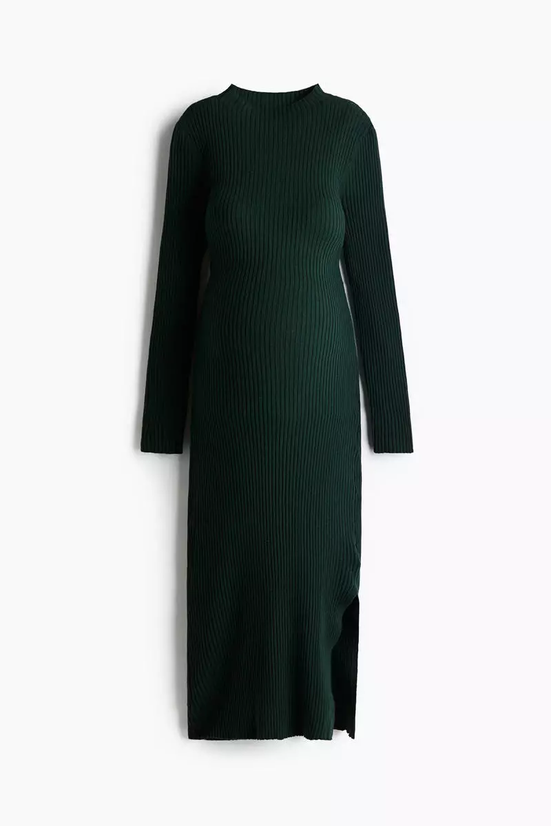 womens knit sweater dress Plus Size Striped Long Fitted Knit Sweater Dress for Women main image 1