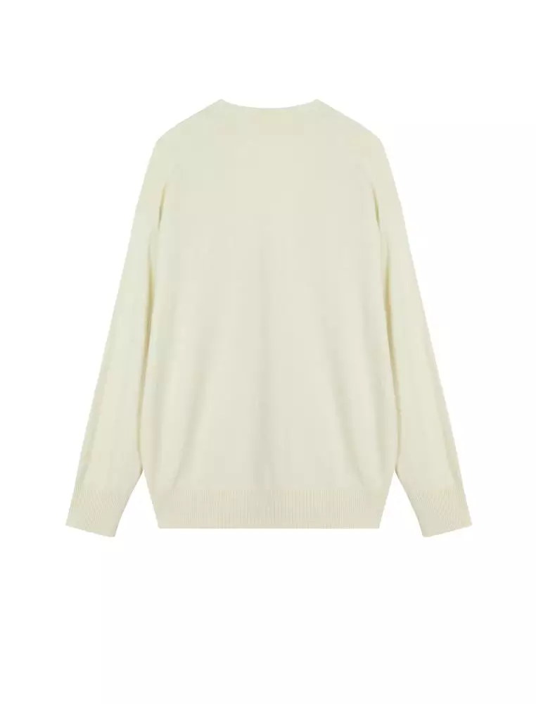 Midi V-Neck Cardigan Cashmere Sweater