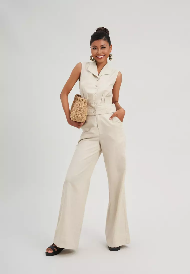 CREAM LINEN TROUSERS