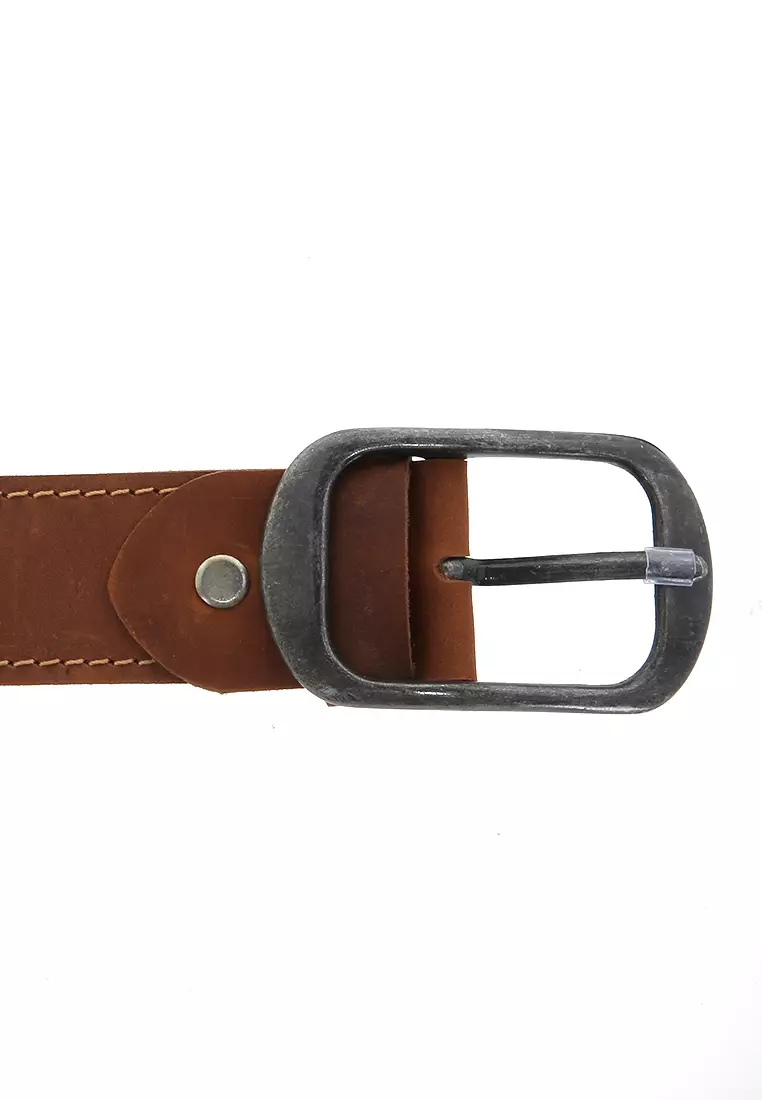 Hazel Gesper Ikat Pinggang Sabuk Pria Vintage Style Material Genuine Leather ORIGINAL - Beige