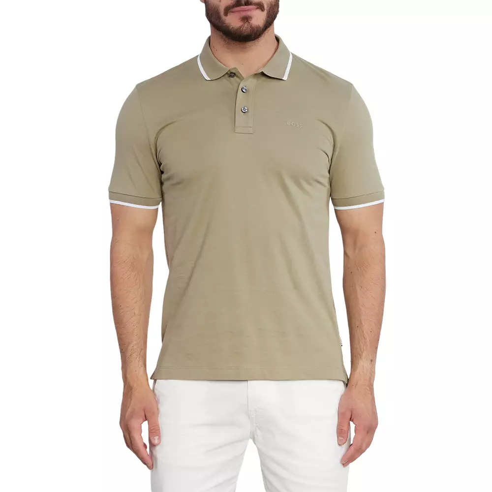 hugo boss khaki polo shirt