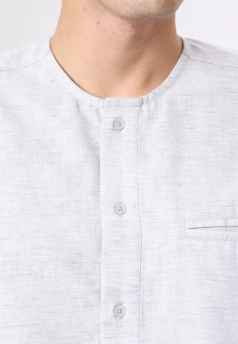 Kemeja Koko Pria Lengan Pendek Baju Muslim Pria RUSYD GREY