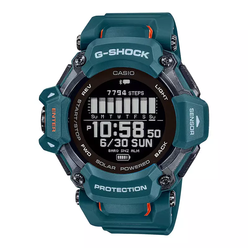 Jam Tangan Pria Casio G-Shock GBD-H2000-2DR G-Squad Tough Solar Black Digital Dial Blue Resin Band