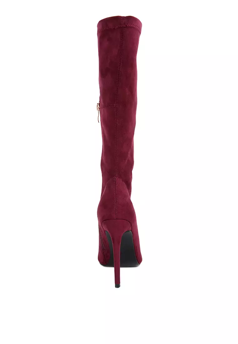 Wide calf on sale burgundy boots