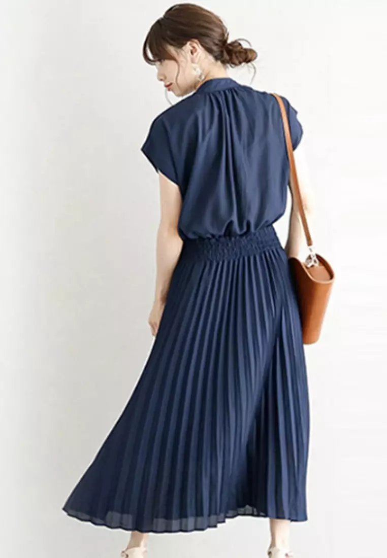 Japanese daily temperament commuting chiffon long skirt CA24032535BL