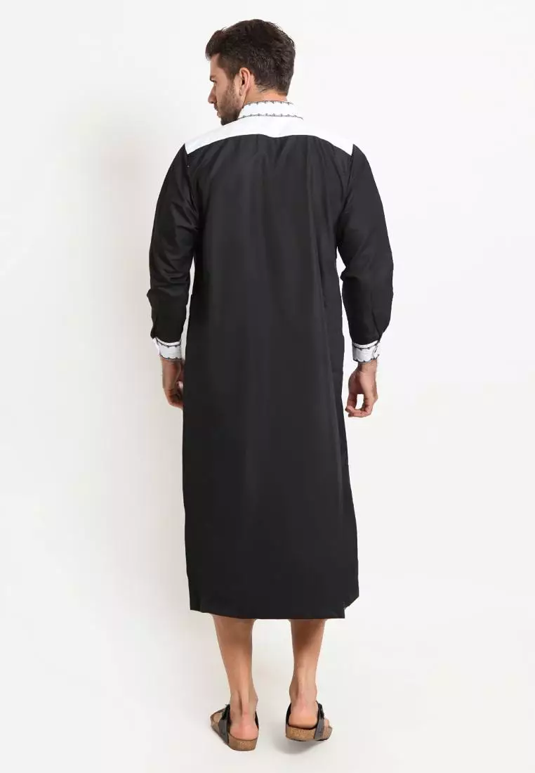 Zayidan Gamis Jubah Muslim Pria Firdaus - Hitam