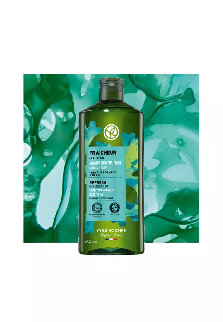 Refresh Purifying Shampoo with Organic Algae- 300ml Reduce Sebum for Normal to Oily Hair