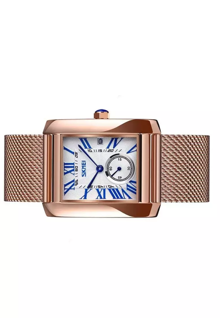 Jam Tangan Casual Analog Pria Water Resistant 30m Strap Tali Material Stainless Steel WQ23 ORIGINAL