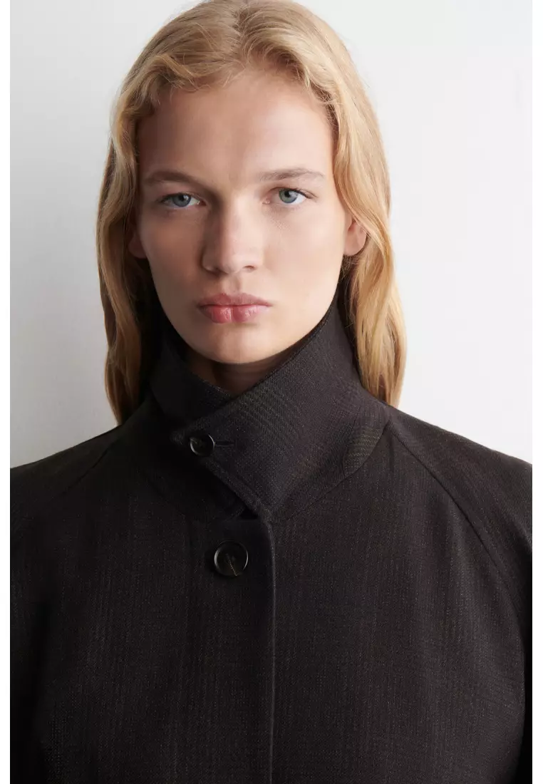 WOOL-BLEND LONG TRENCH COAT