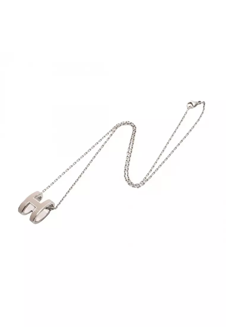Pre-Loved Hermès POP H pop ash necklace beige Silver