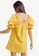 Love, Ara yellow Mirabel Mustard Square Neck Bow Bust Puff Sleeves Loose Mini Dress BAC1CAA3693D1BGS_2