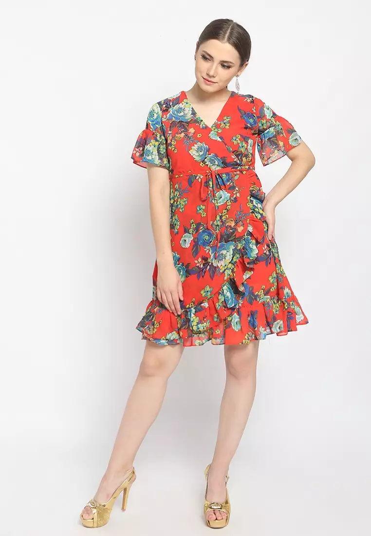 Chanira Giselle Dress-Red Multi