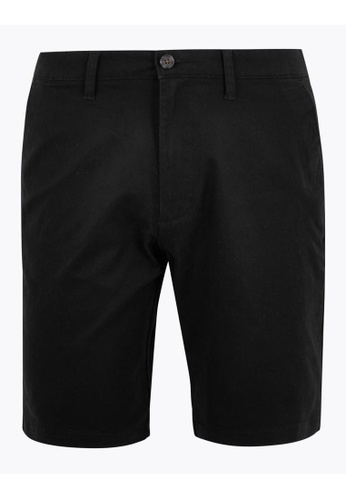 MARKS & SPENCER black M&S Stretch Chino Shorts 65C4AAABD0A1D5GS_1