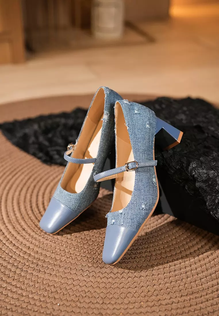Buy Twenty Eight Shoes PU Strap Denim Mary Jane Shoes BY2355