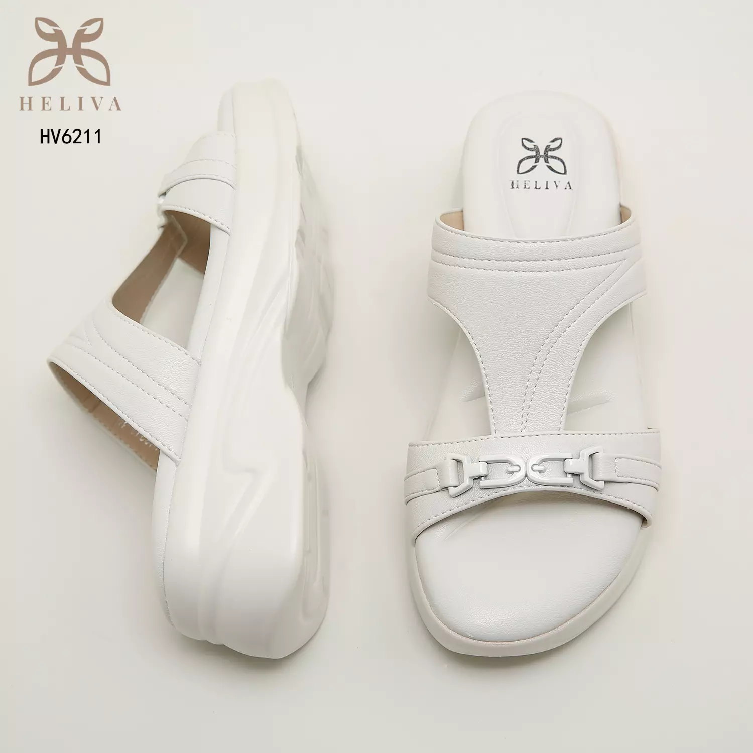 Heliva Joyce Lady Sandals Wedges Double Strap Chain Sol 5cm