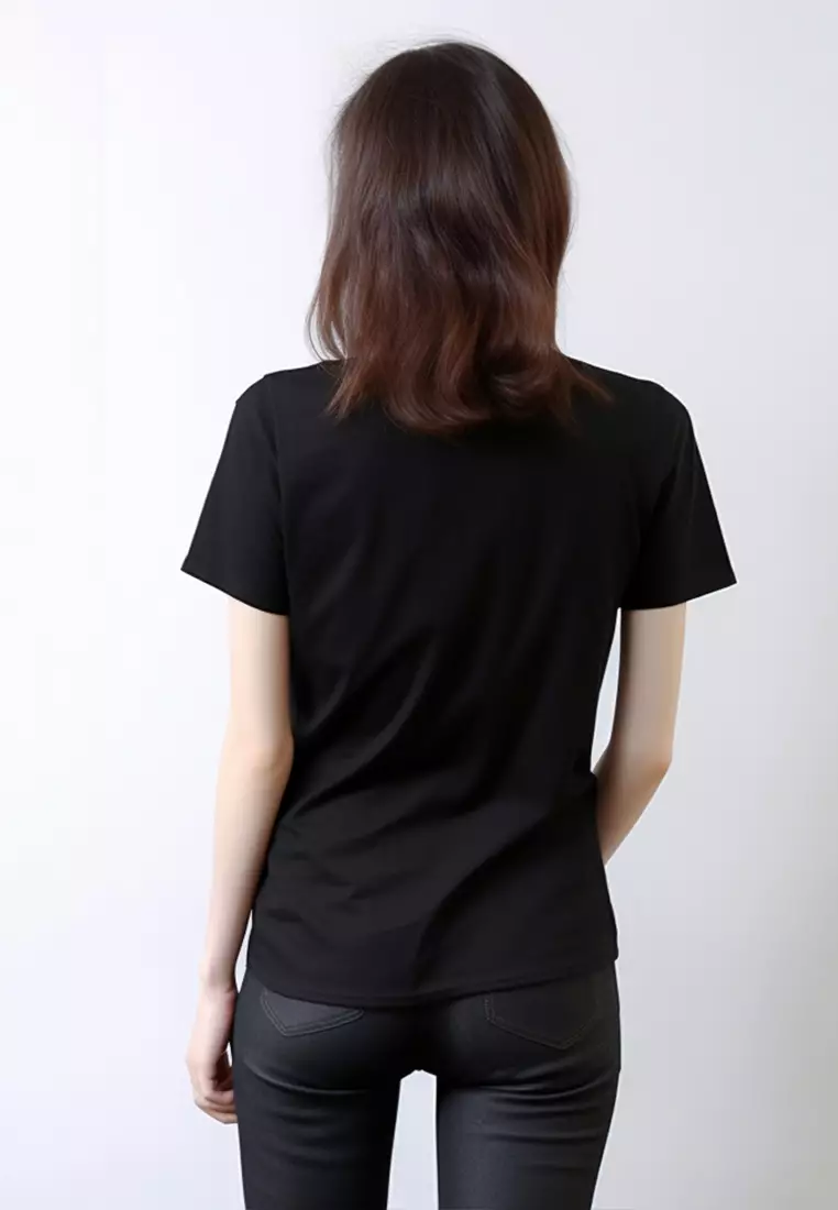 LT856Q s/s Lds Double Line Trdday blkXS