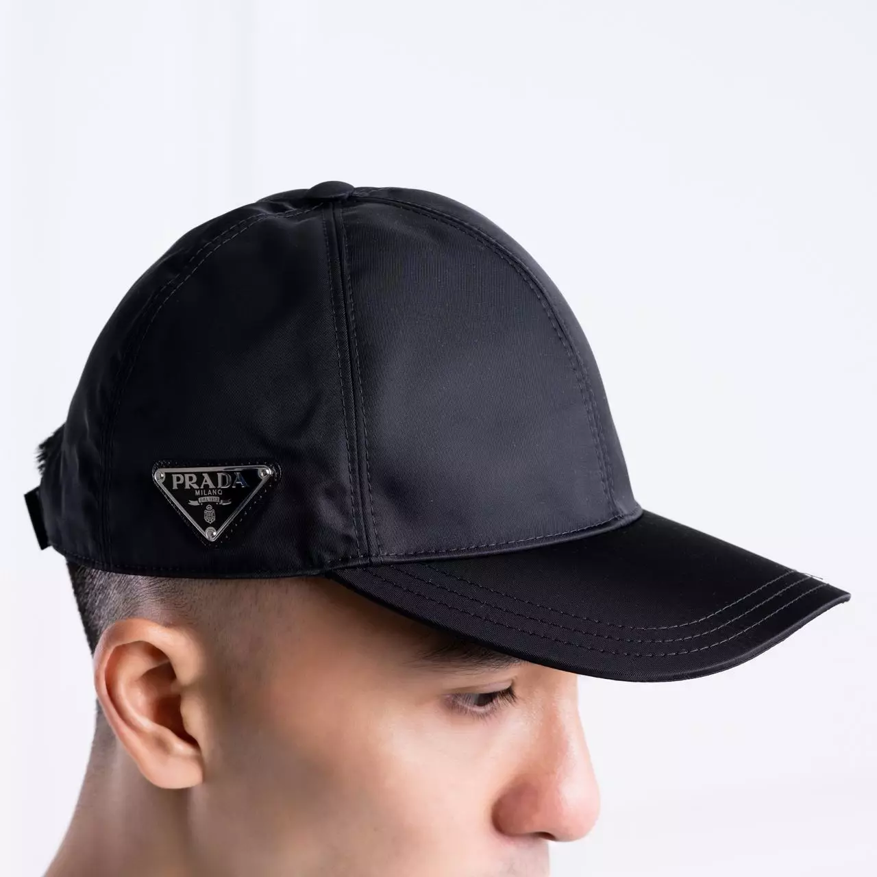 Re-Nylon Enamel Logo Side Baseball Cap Black Men