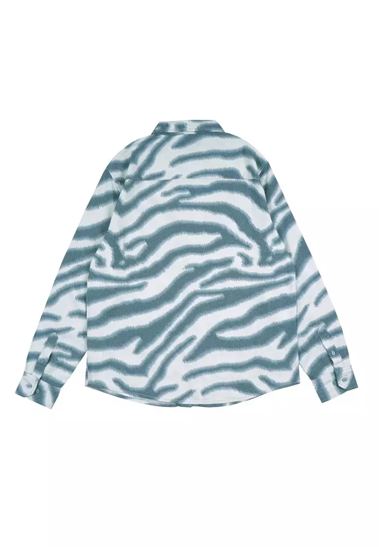 3Second Men's Printed Linen Viscose Long Sleeve Shirt Owen C040224