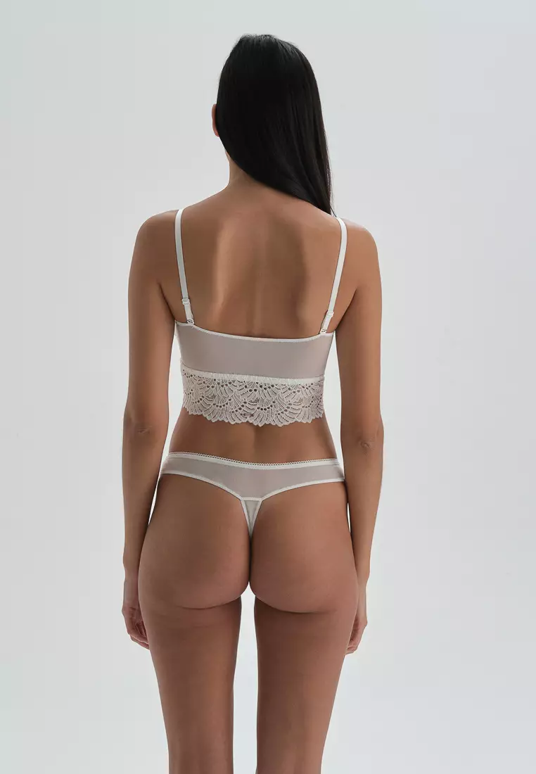 Buy DAGİ Ecru Lacy Thong, Regular Fit, Underwear for Women 2024 Online