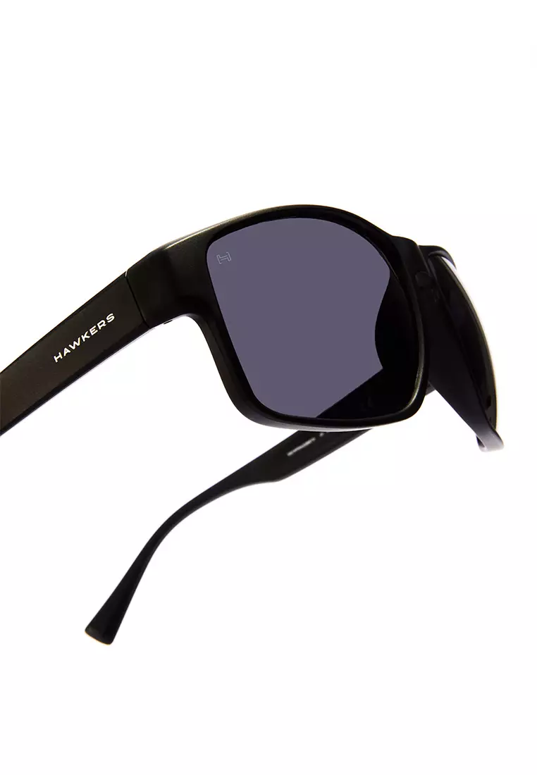 HAWKERS POLARIZED Black Dark FASTER RAW Sunglasses for Men and Women. Official Product Designed in Spain