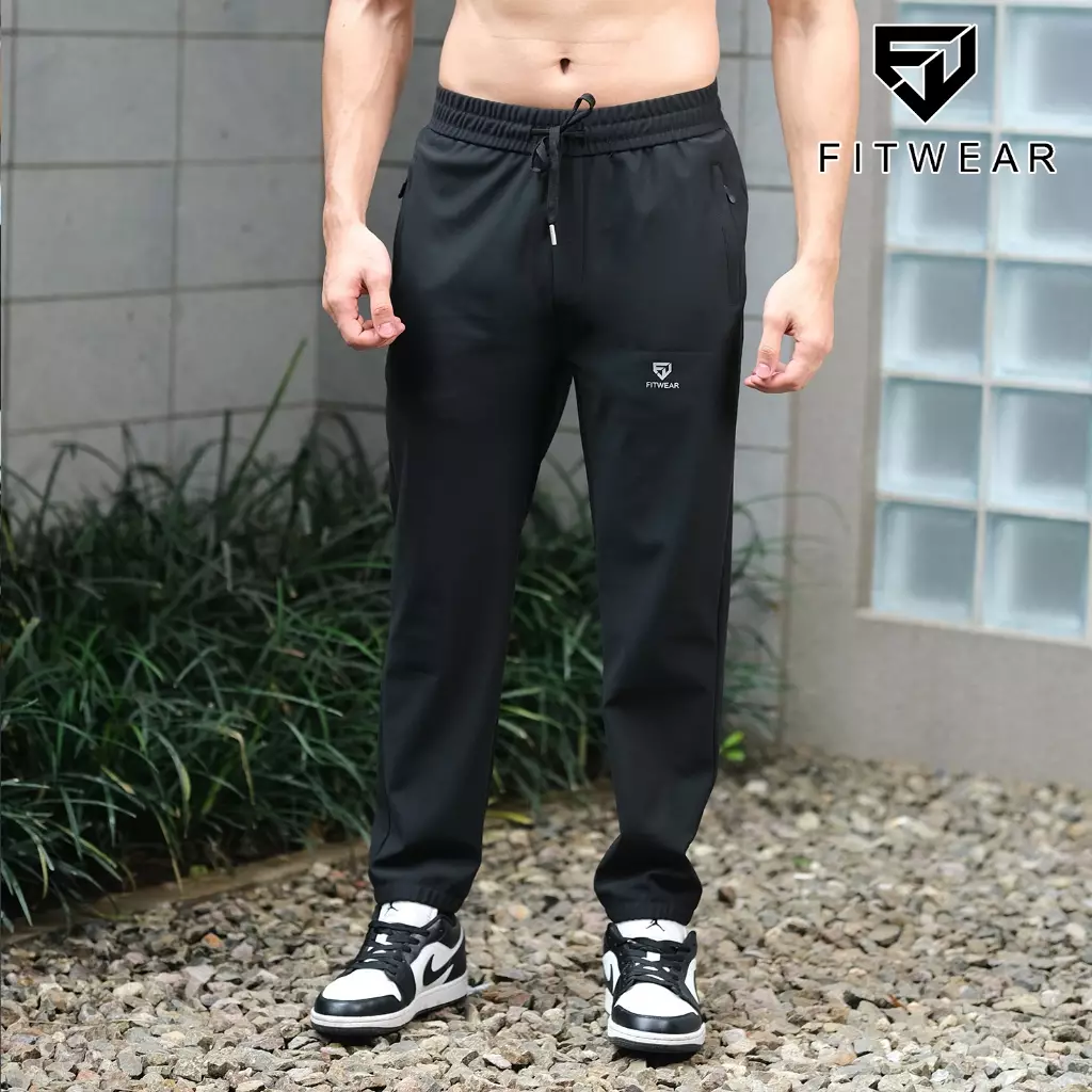 Fitwear Jogger Olahraga Pria ANTHONY STRETCH DRYFIT POCKET - BLACK