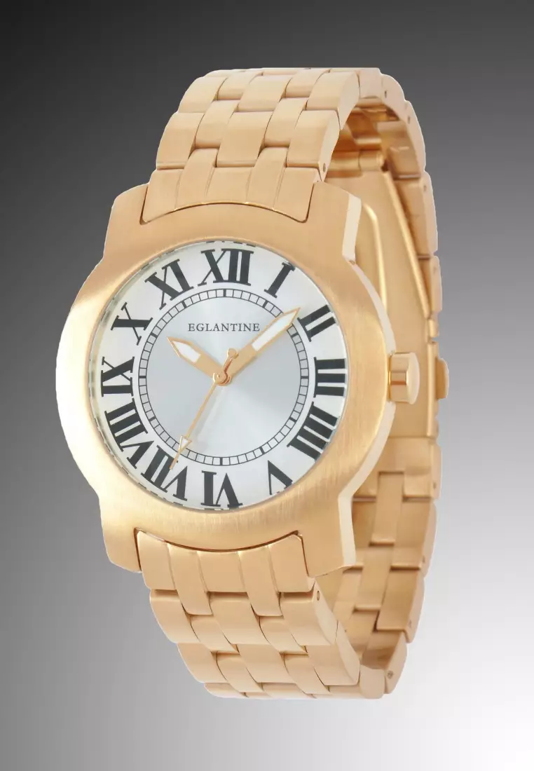 Emile Unisex Rose Gold Plated Steel Quartz Watch on Rose Gold Plated Steel Bracelet