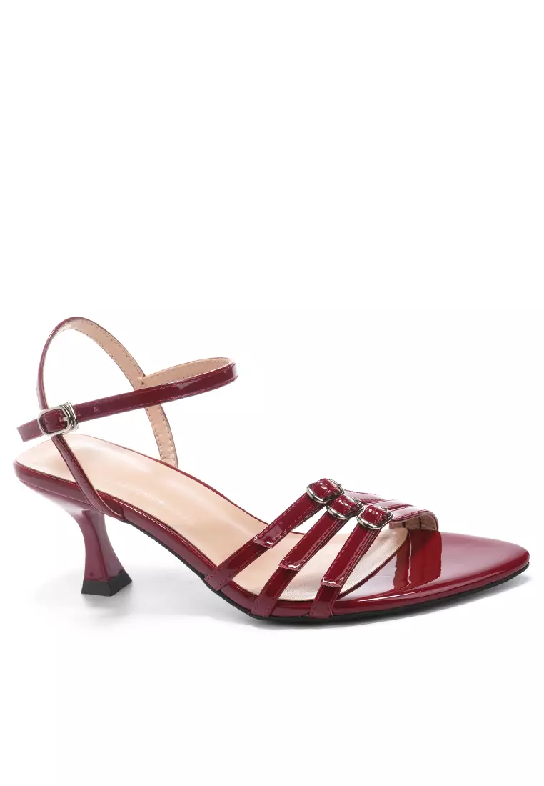 Discount on Twenty Eight Shoes  shoes - SKU: 6cm Faux Patent Leather Buckle Strap Heel Sandals By666-3