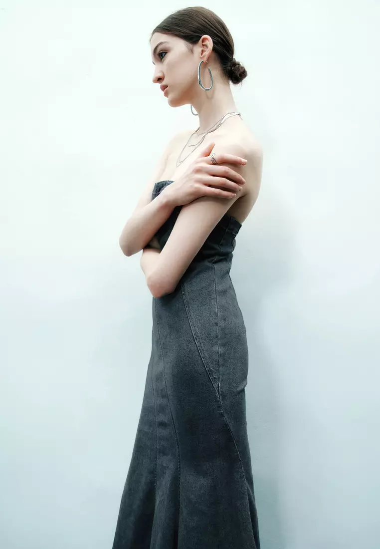 Buy Urban Revivo Sleeveless Off-Shoulder Denim Dress 2025 Online