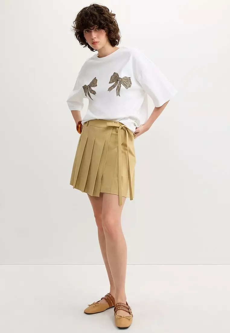 Pleated Skirt - Beige