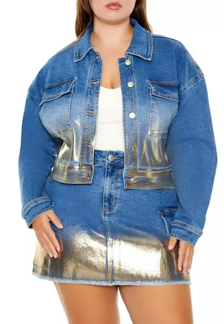Forever 21 metallic jacket top