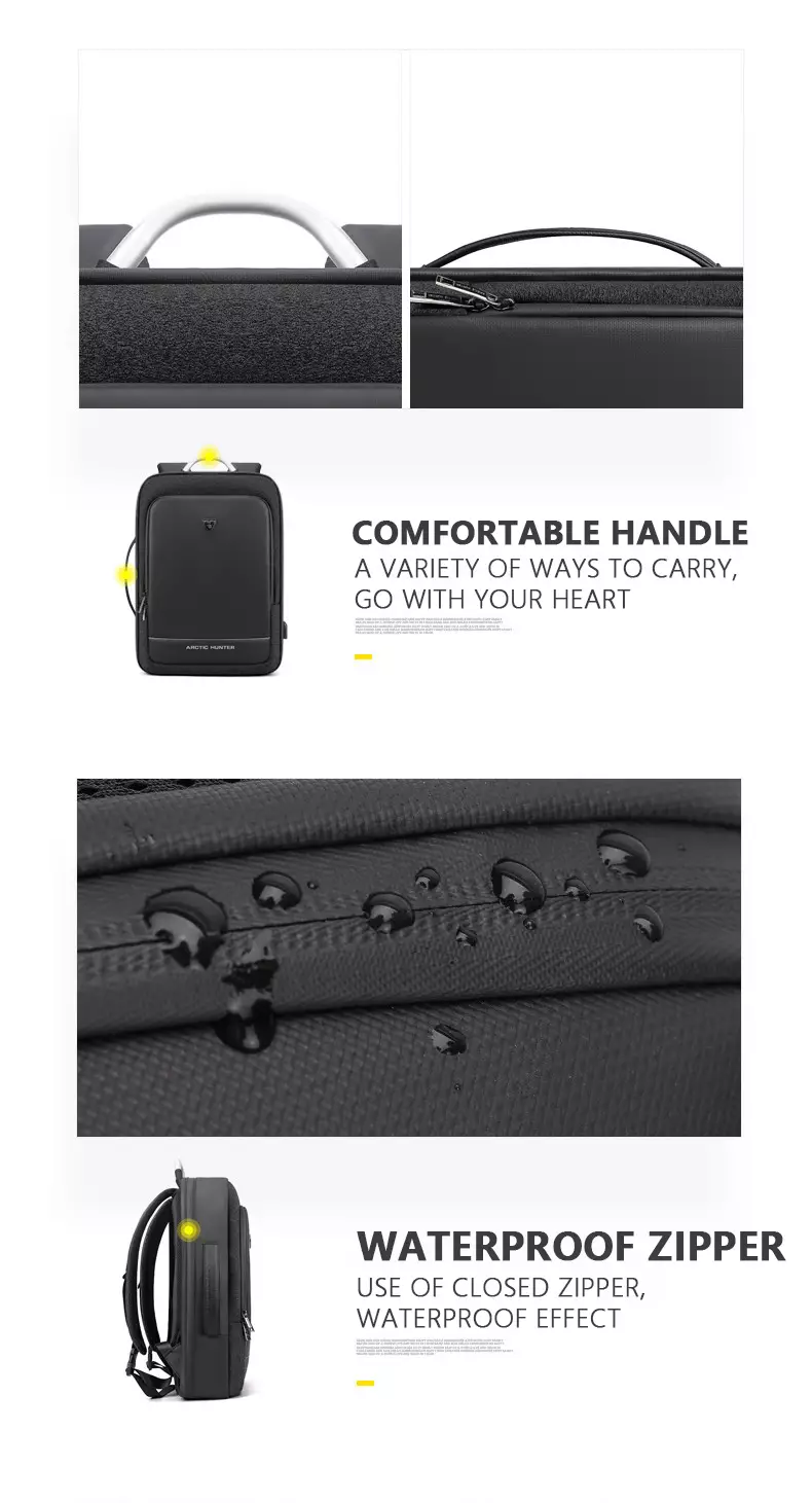 Arctic Hunter B00227L Tas Backpack Ransel Laptop Pria 17 USB Expandable - BLACK