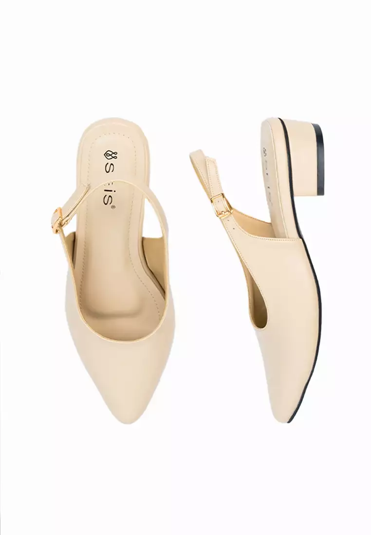 SEIS Siena Mules Heels Wanita | Slingback Hak 3 cm