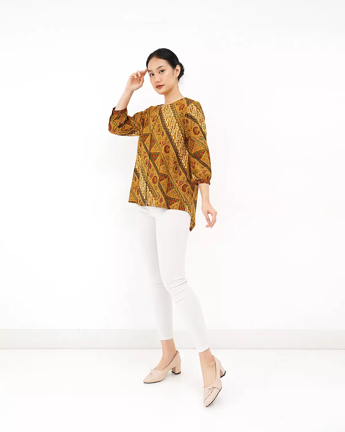 Blouse Lengan Panjang Batik Motif Pesona 3 Negeri