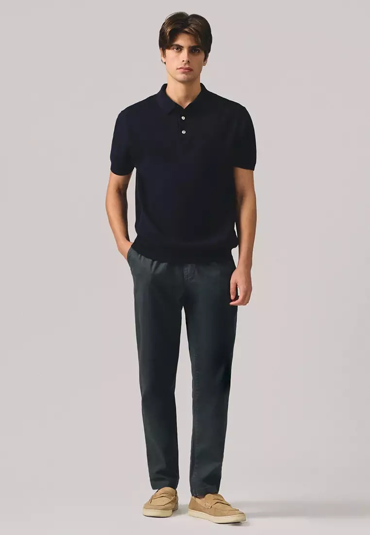 Regular Fit Premium Polo Shirt In Flat Knit