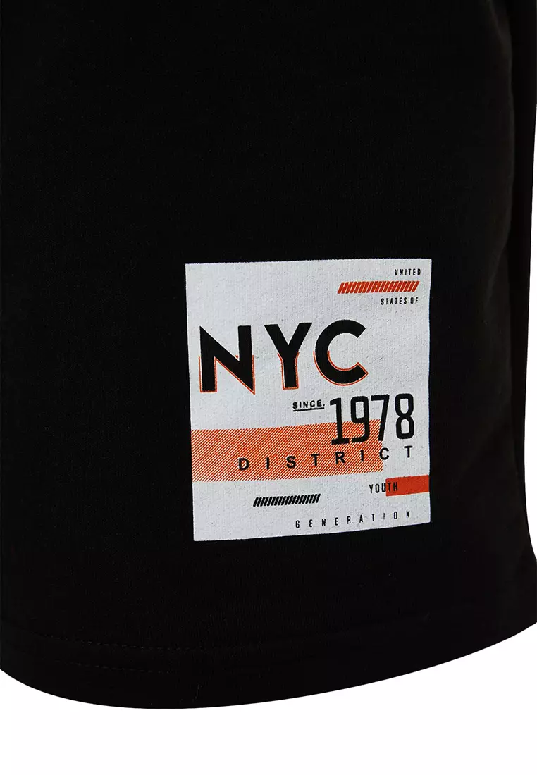 Slogan Printed Shorts