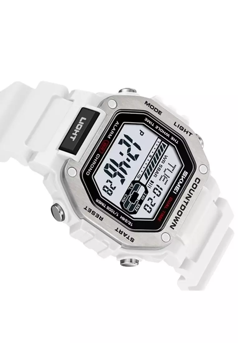 Jam Tangan Pria SKMEI Digital 2522 White Water Resistant 30M ORIGINAL - White