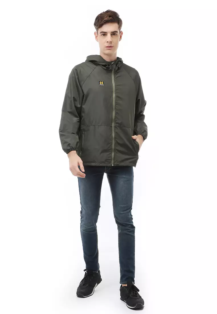 Clover Outerwear Jacket Hoodie Pria Jaket Olahraga Material Parasut ORIGINAL - Army