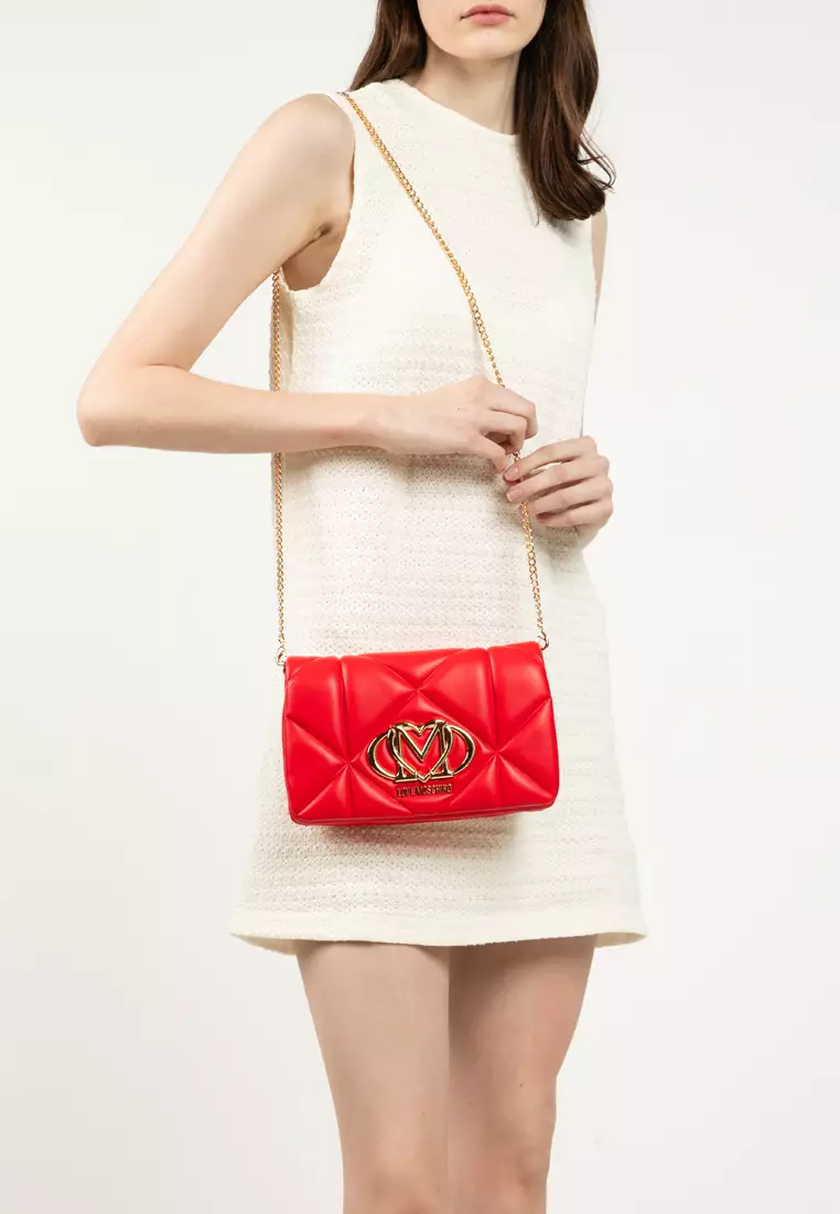 Embossed Quilted Chain Sling Bag (nt)