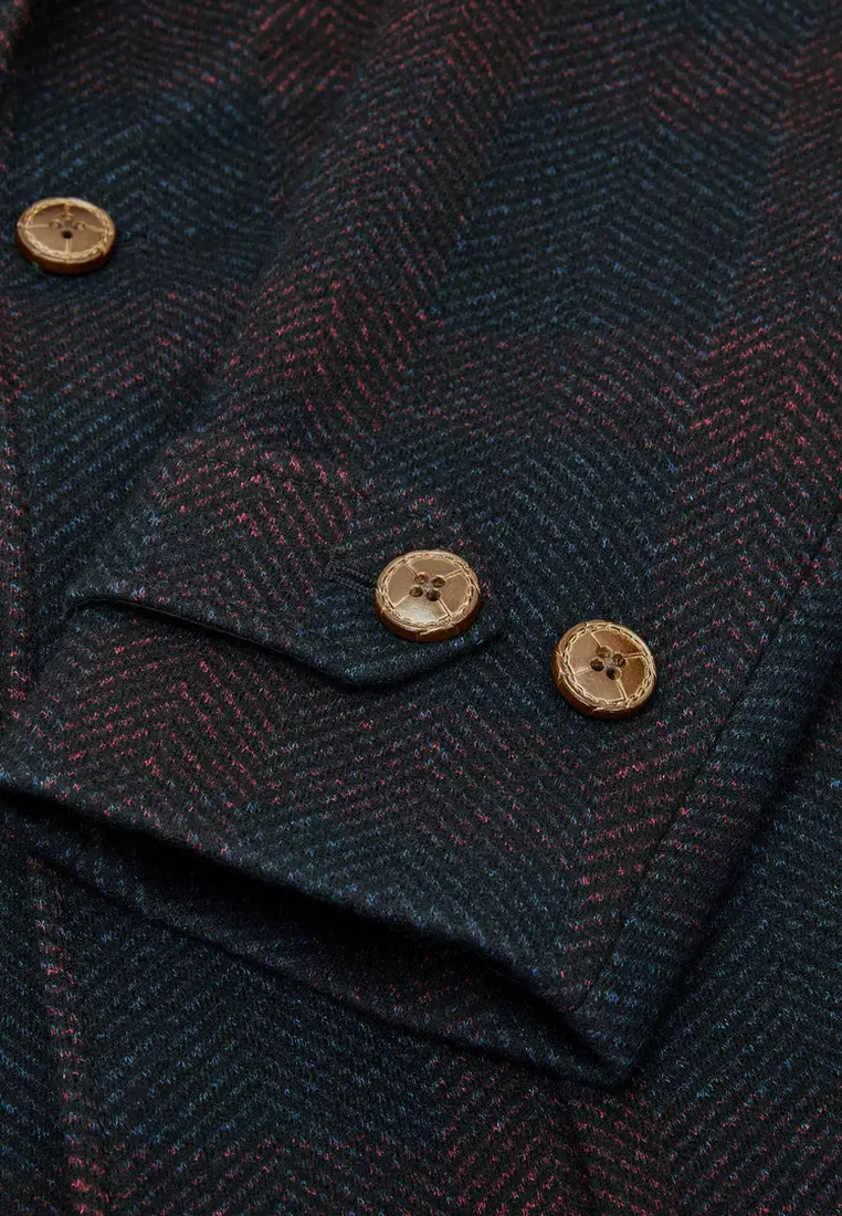 Leather Trimmed Coat