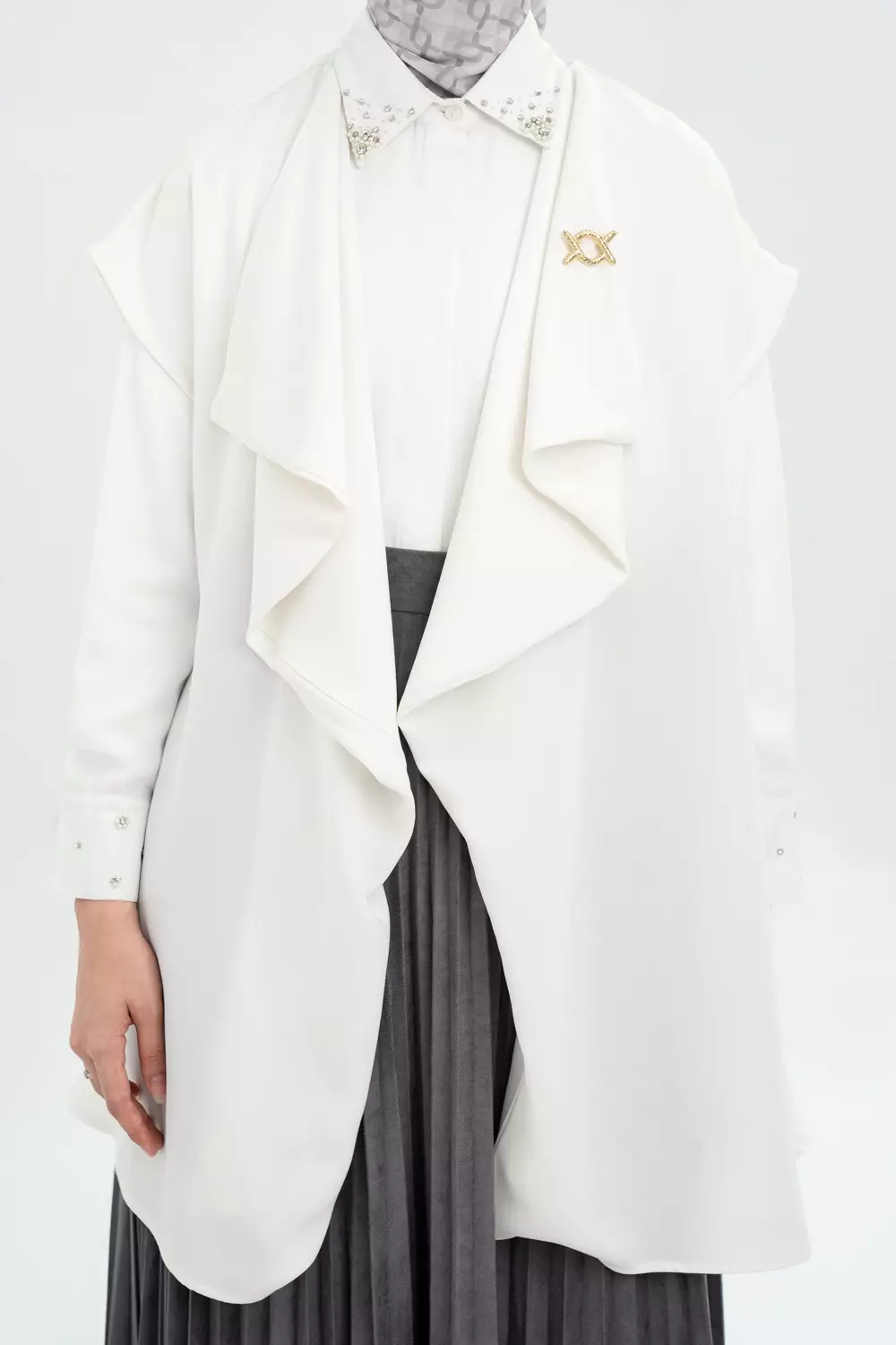 Klamby - Shara Outer Vest White Pearl