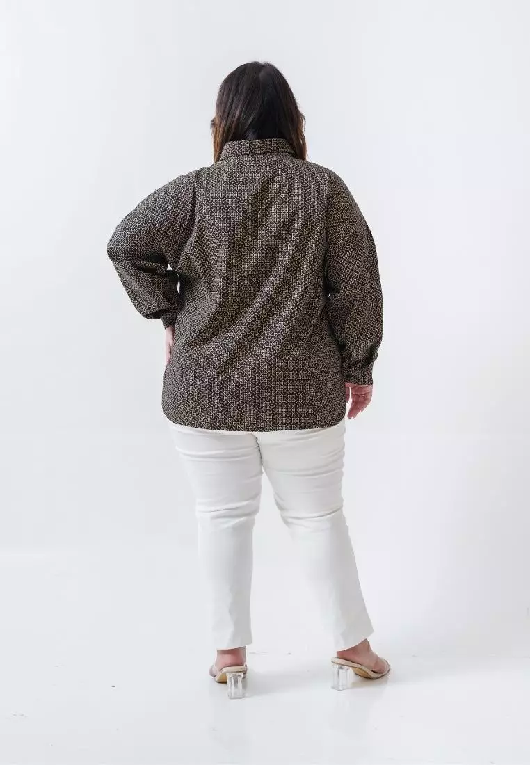 plus size aramita shirt brown