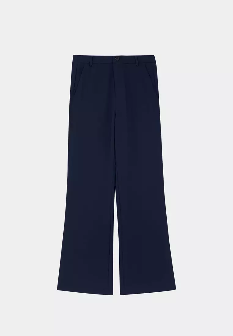 Dark Blue Bell-bottom Trousers