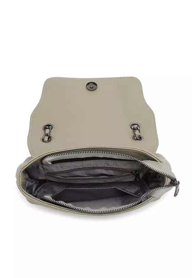 Quilted Sling Bag / Crossbody Bag - Green