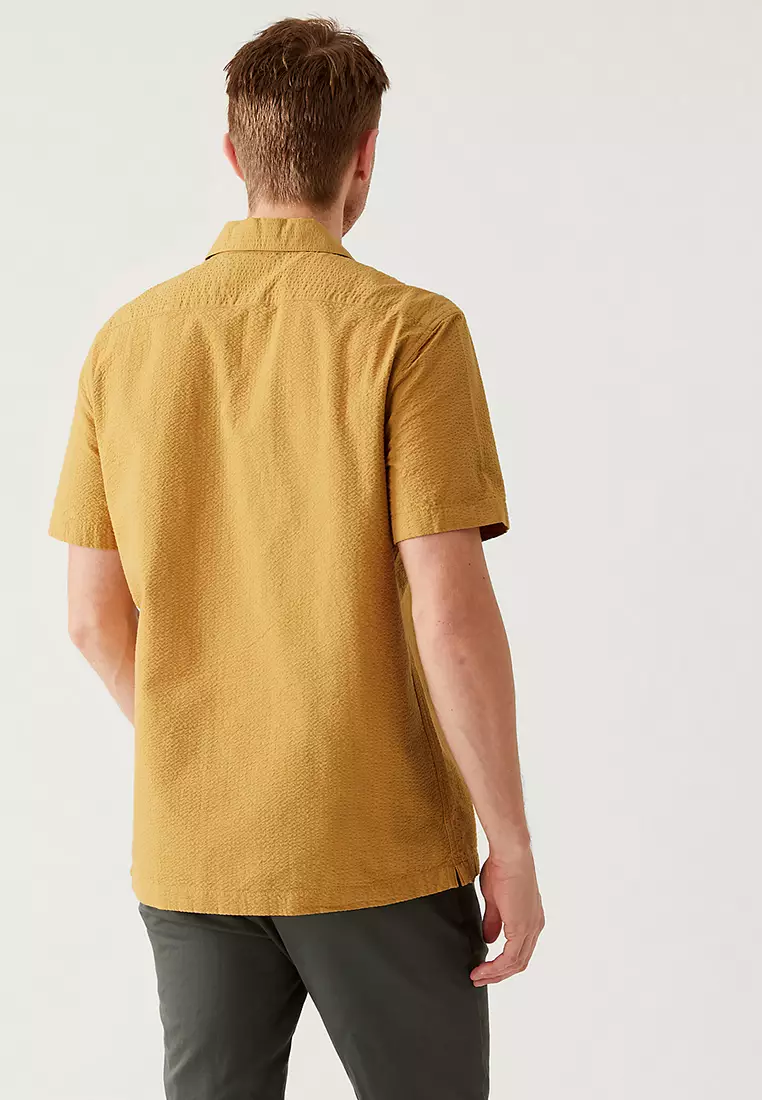 Jual Marks & Spencer Pure Cotton Seersucker Revere Shirt Original 2025 ...