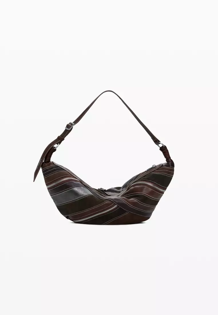 Medium shoulder bag with stitching