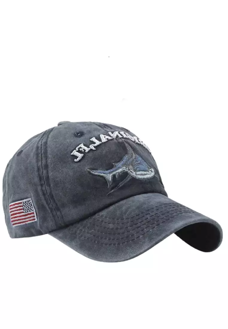 Bryan Topi Baseball Cap Snapback Model Shark Creative Design Material Cotton Polyester ORIGINAL - Gray