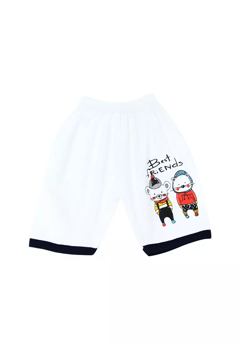 Skabe Pakaian Bayi Anak Laki Laki Baju Atasan Oblong Lengan Pendek Motif Best Friends Setelan Celana Kaos All Size Baby Putih Usia 0 Sampai 6 Bulan 3354 Everyday Waka Kids Wakakids