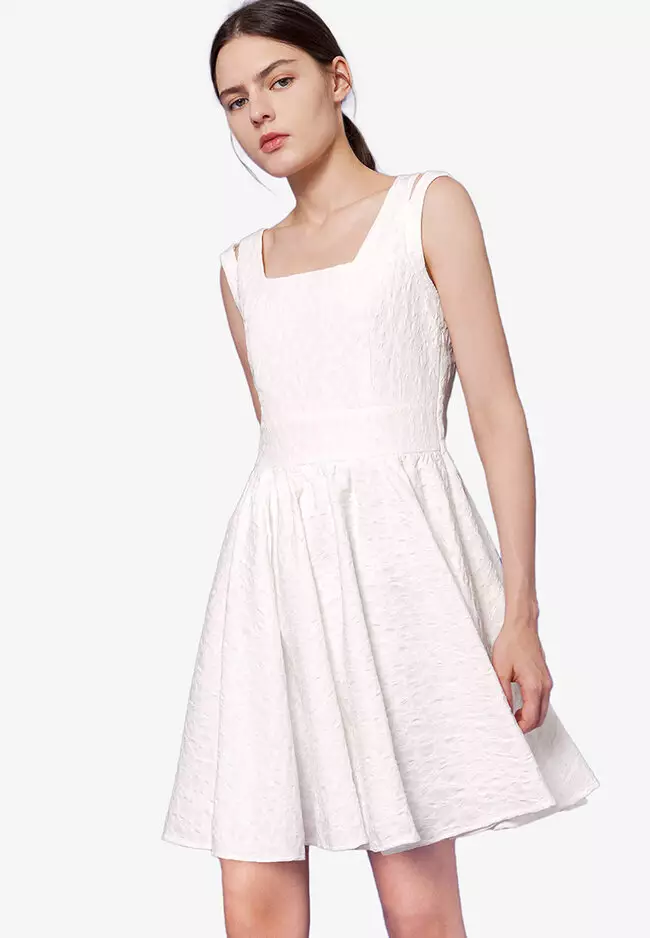 sachin and babi light blue dress Murci textured high neck sleeveless cut out maxi dress in white