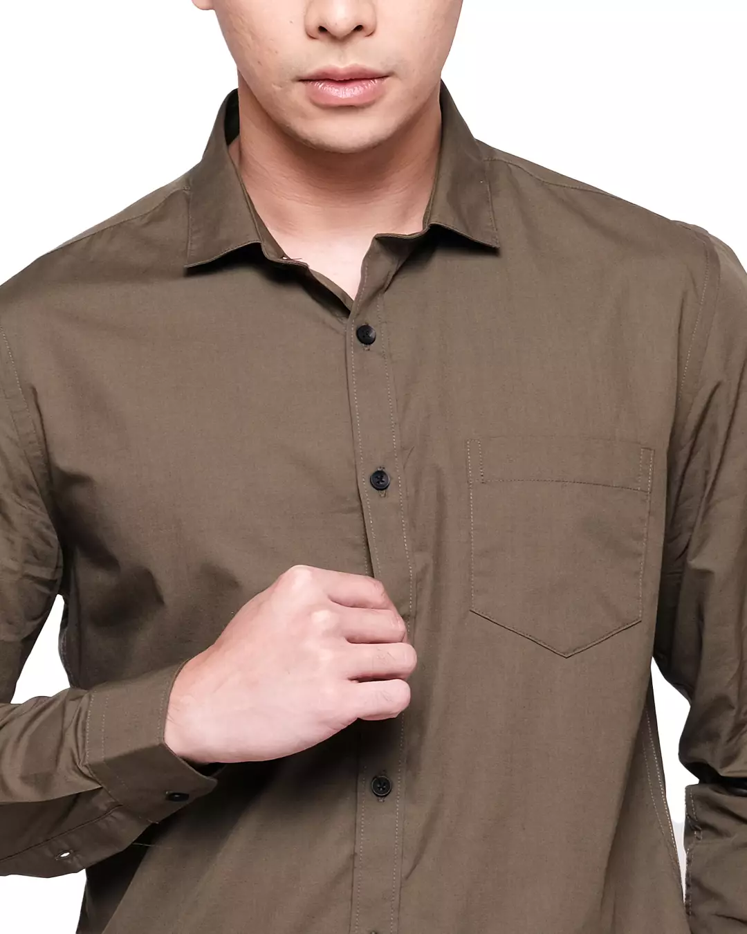 MOC Kemeja Lengan Panjang Pria PEDRO - OLIVE